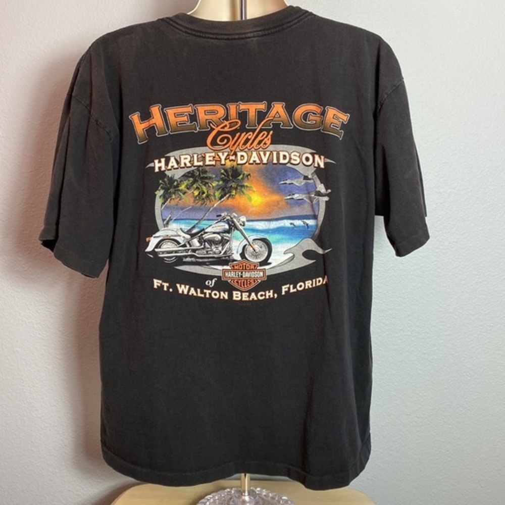 Harley-Davidson Single Stitch Made In USA Black T-Shirt‎